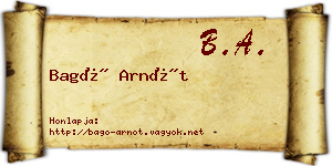Bagó Arnót névjegykártya